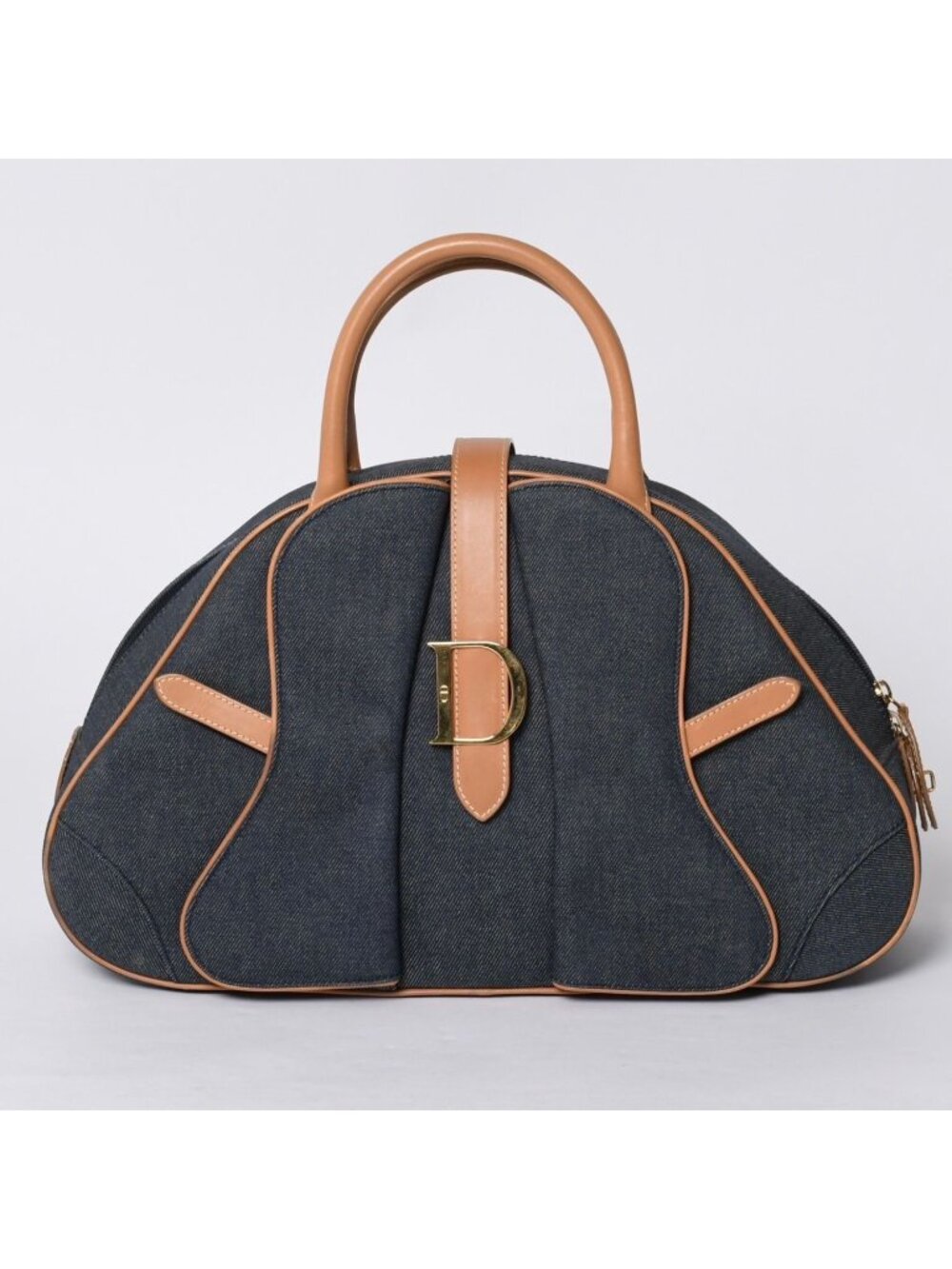 Dior Denim Fabric Handbag Navy Blue